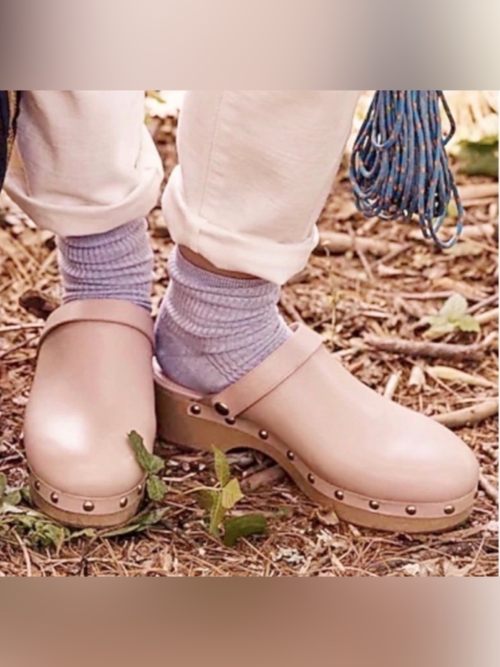 J. Crew Blush Pink Studded Leather Clogs